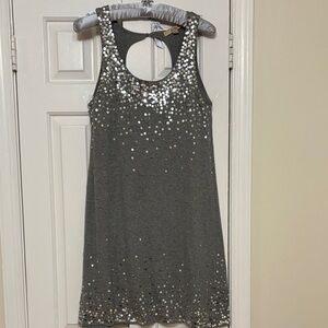 Gorgeous Silver Sequin Sleeveless Mini Dress